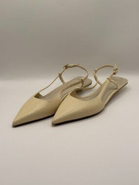 Franco Sarto Womens Pheby Ivory Cream Slingback Shoes Pump Heels Sz 7 M